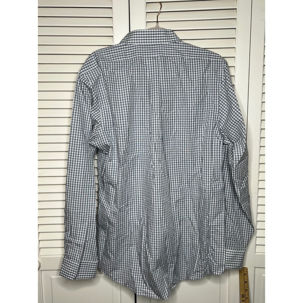 Brooks Brothers Regent 16-35 Gray Gingham Old Money Ivy Non-Iron Supima Shirt - Picture 3 of 3
